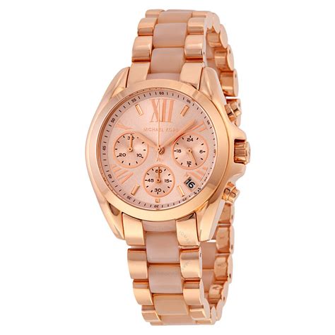 michael kors mini bradshaw rose goll|Michael Kors watch.